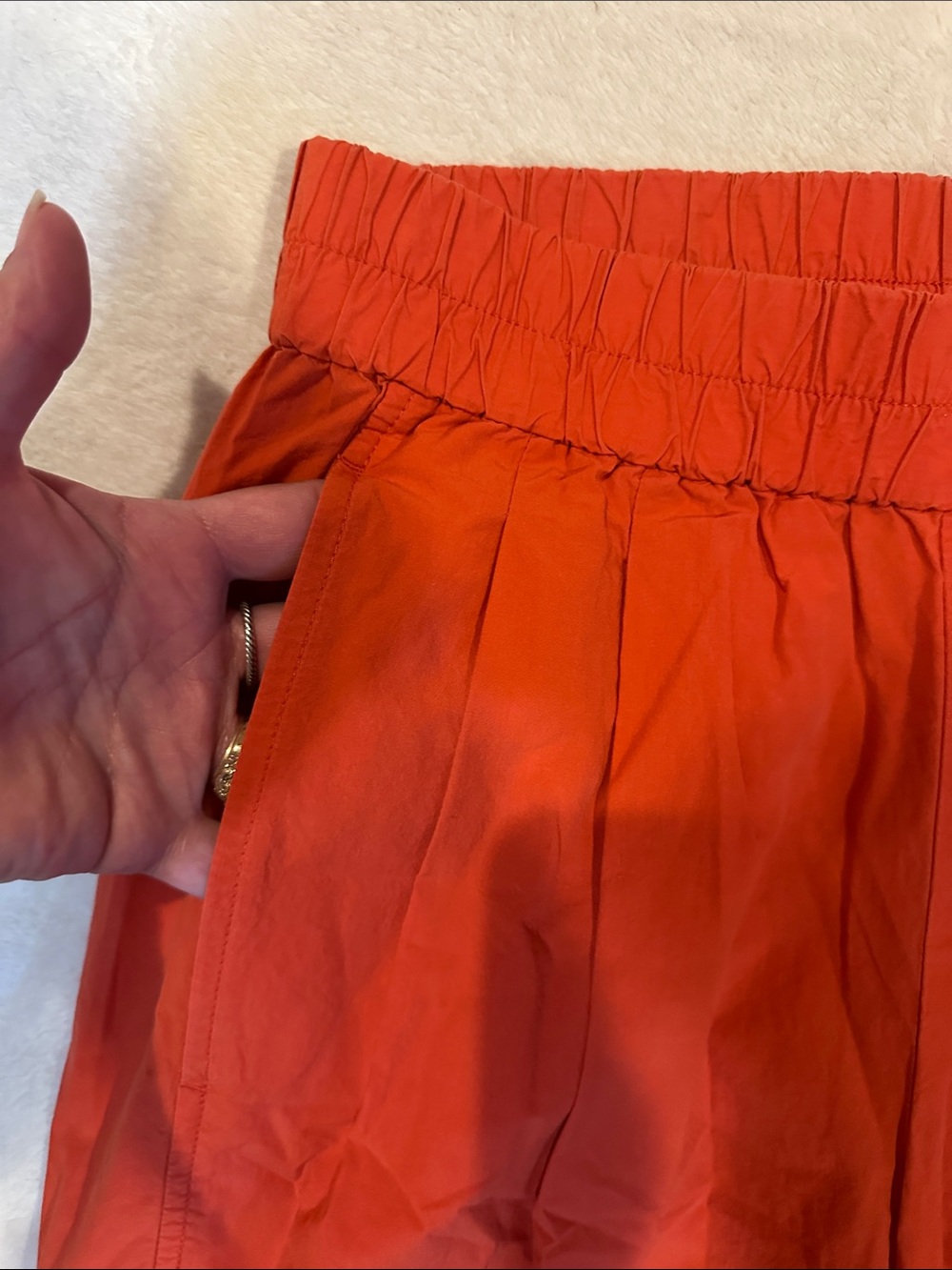 Eileen Fisher Organic Cotton Orange Lantern Pants XXS Barrel Pants Pull On - Picture 5 of 8
